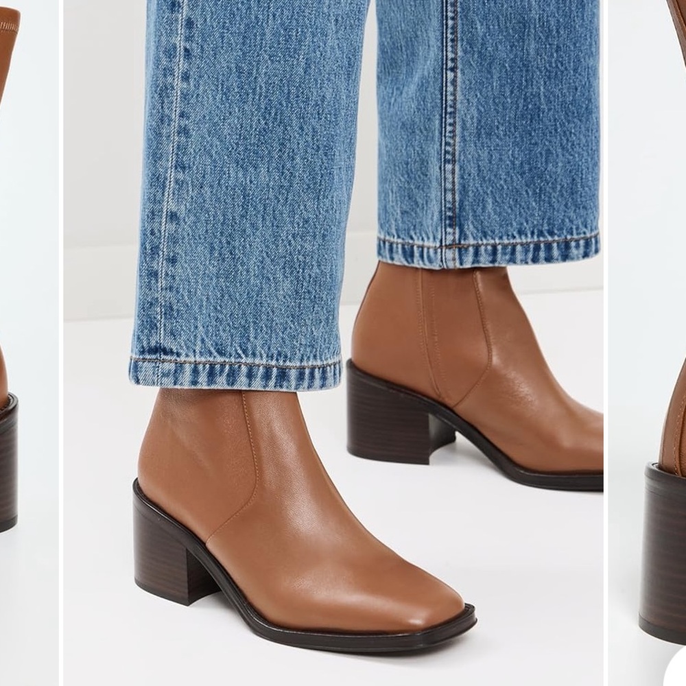 Loeffler Randall Nolan Brown Leather Ankle Boots